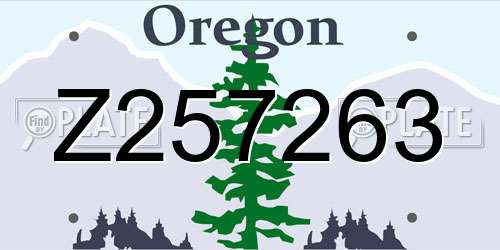 Z257263 Oregon License Plate