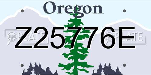 Z25776E Oregon License Plate