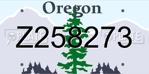 Z258273 Oregon License Plate