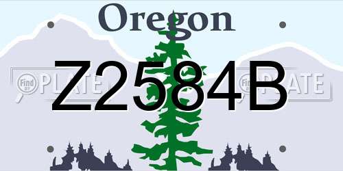 Z2584B Oregon License Plate