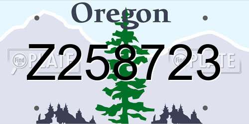 Z258723 Oregon License Plate
