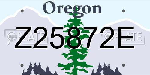 Z25872E Oregon License Plate