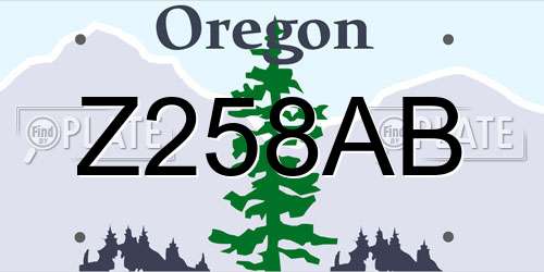 Z258AB Oregon License Plate