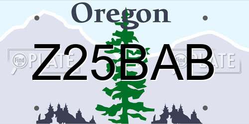 Z25BAB Oregon License Plate