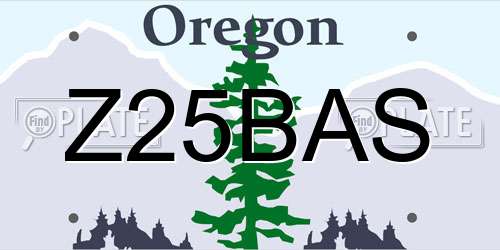 Z25BAS Oregon License Plate