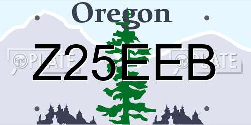 Z25EEB Oregon License Plate