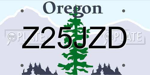 Z25JZD Oregon License Plate