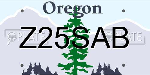 Z25SAB Oregon License Plate