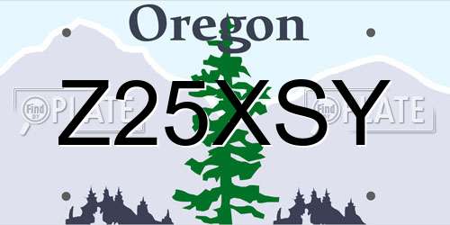 Z25XSY Oregon License Plate