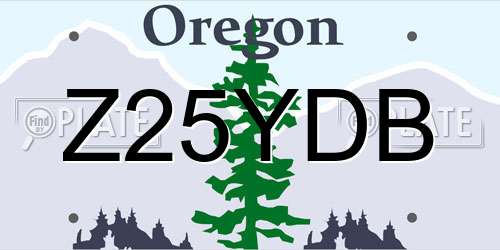 Z25YDB Oregon License Plate