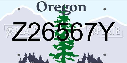 Z26567Y Oregon License Plate