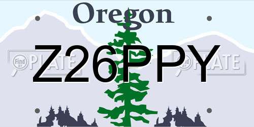 Z26PPY Oregon License Plate