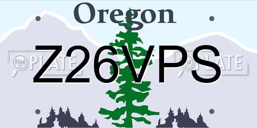 Z26VPS Oregon License Plate
