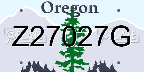Z27027G Oregon License Plate