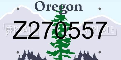 Z270557 Oregon License Plate