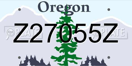 Z27055Z Oregon License Plate