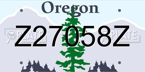 Z27058Z Oregon License Plate