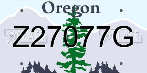 Z27077G Oregon License Plate