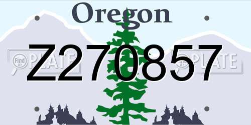 Z270857 Oregon License Plate