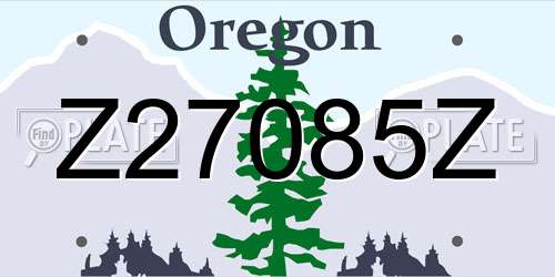 Z27085Z Oregon License Plate
