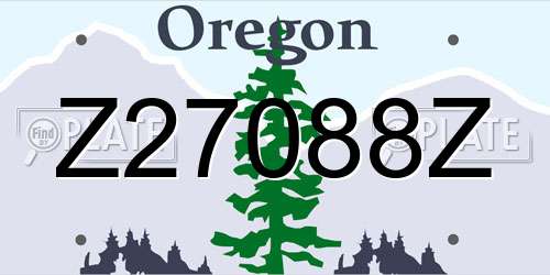Z27088Z Oregon License Plate