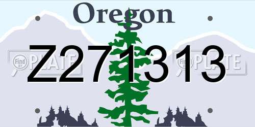 Z271313 Oregon License Plate