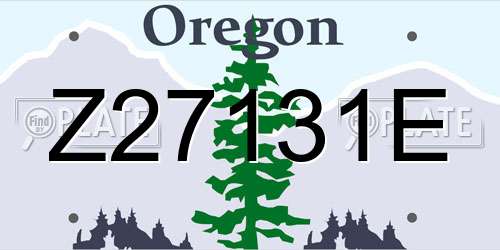 Z27131E Oregon License Plate
