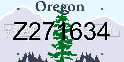 Z271634 Oregon License Plate