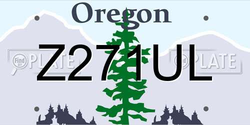 Z271UL Oregon License Plate