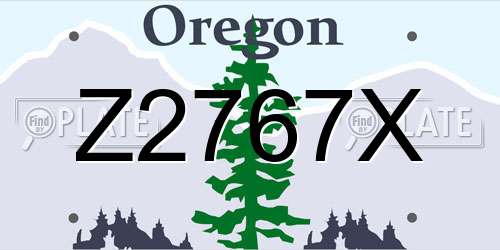 Z2767X Oregon License Plate