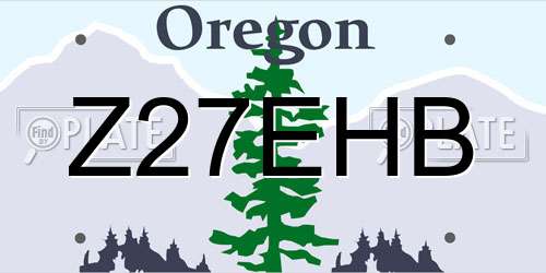 Z27EHB Oregon License Plate