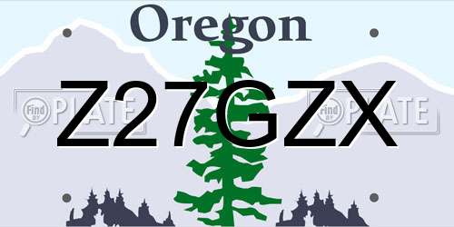Z27GZX Oregon License Plate