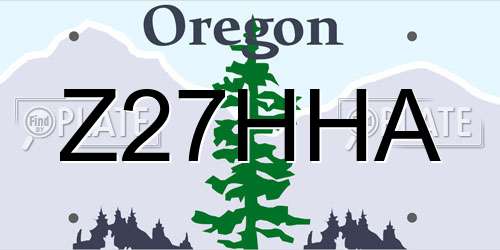 Z27HHA Oregon License Plate