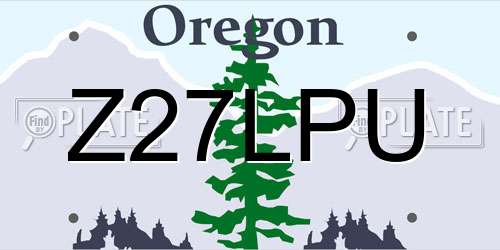 Z27LPU Oregon License Plate