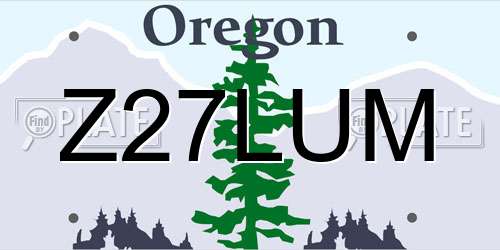 Z27LUM Oregon License Plate