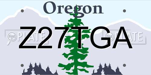 Z27TGA Oregon License Plate