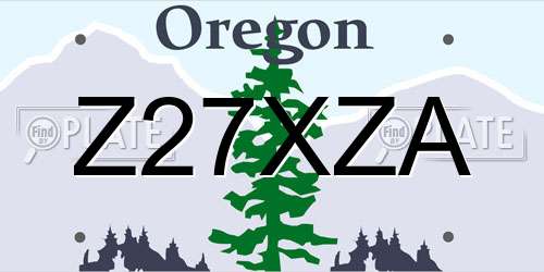 Z27XZA Oregon License Plate