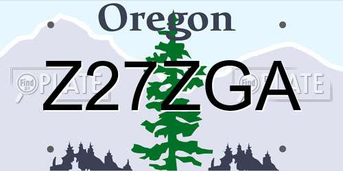 Z27ZGA Oregon License Plate