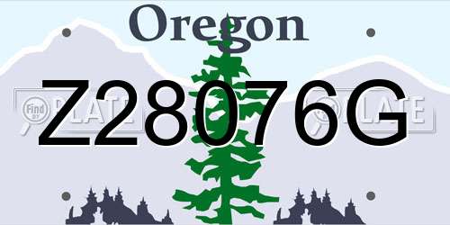 Z28076G Oregon License Plate