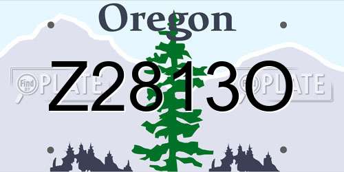 Z2813O Oregon License Plate