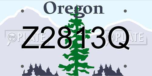 Z2813Q Oregon License Plate