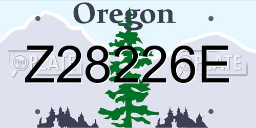 Z28226E Oregon License Plate