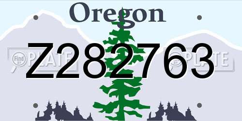 Z282763 Oregon License Plate
