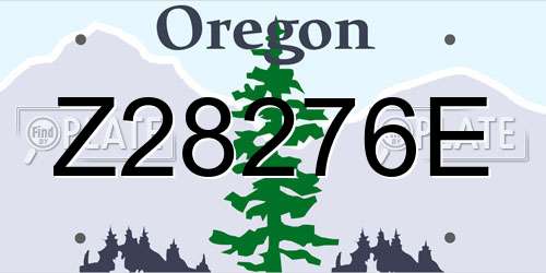 Z28276E Oregon License Plate