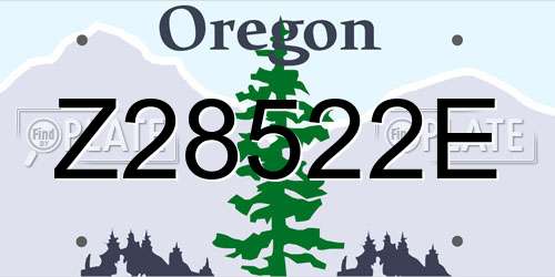 Z28522E Oregon License Plate
