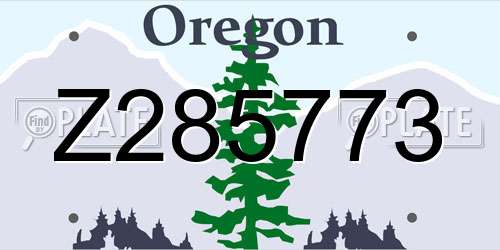 Z285773 Oregon License Plate