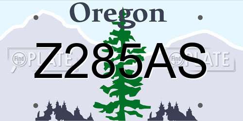 Z285AS Oregon License Plate