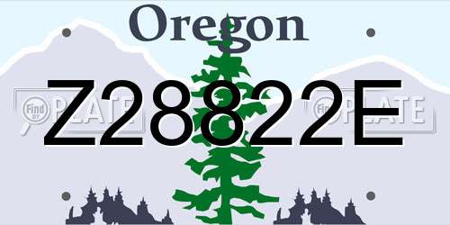 Z28822E Oregon License Plate