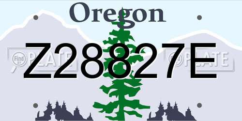 Z28827E Oregon License Plate
