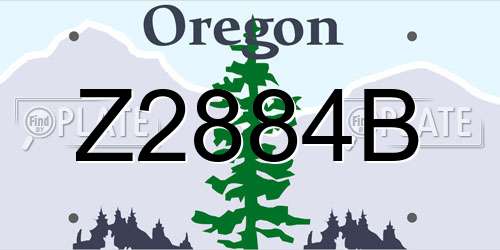 Z2884B Oregon License Plate